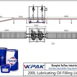Automatic 200L Lubricating Oil Filling Line اتومات 200L د غوړ ډکولو لاین